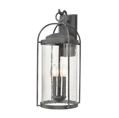 Catalonia 24″ High 3-Light Outdoor Sconce - Distressed Zinc