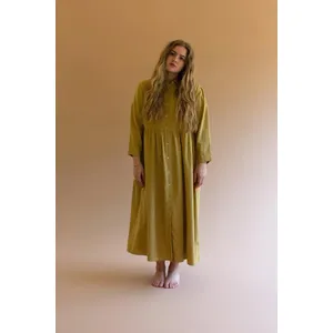 Long-Sleeve Buttondown Dress with Pockets - Pistachio 1