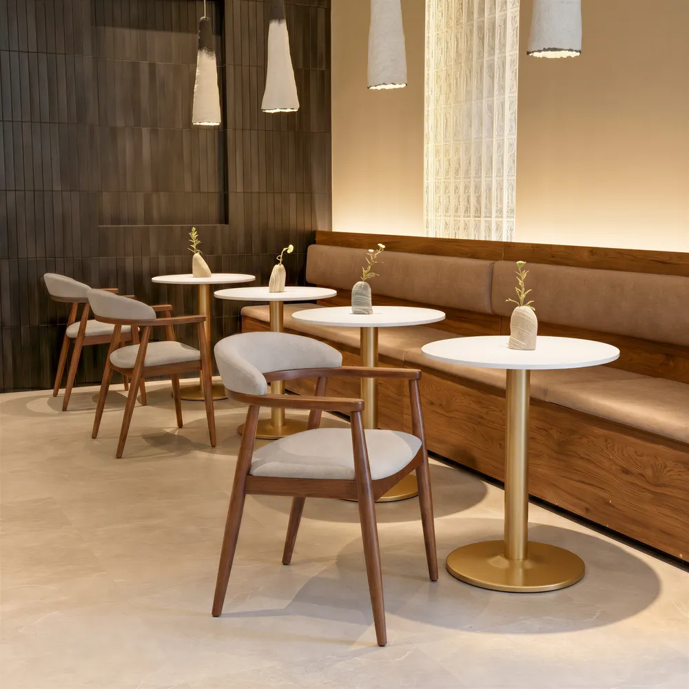 Goka Dining Chair Beige & Walnut