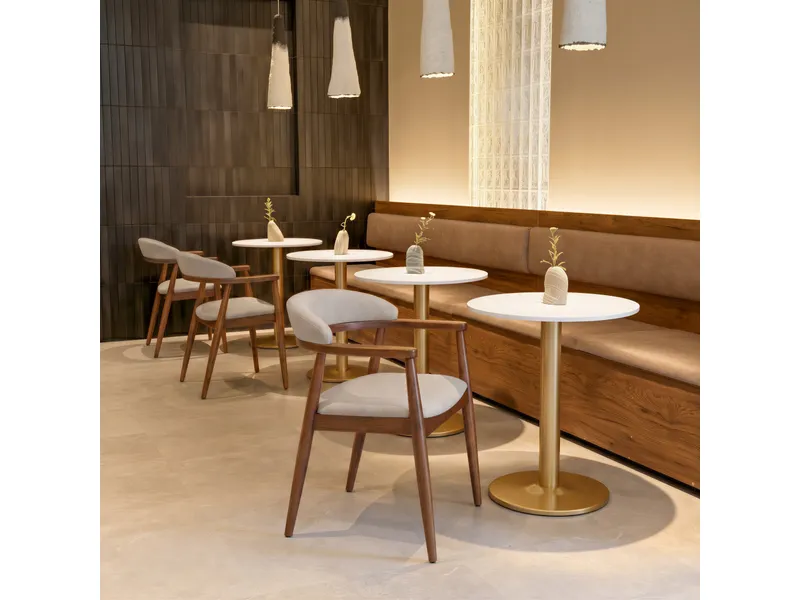 Alto Bistro Table White & Gold 8