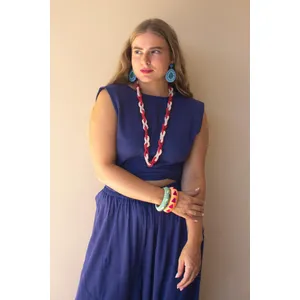 Seed Beaded Chain Necklace / Cumin & Saffron 4