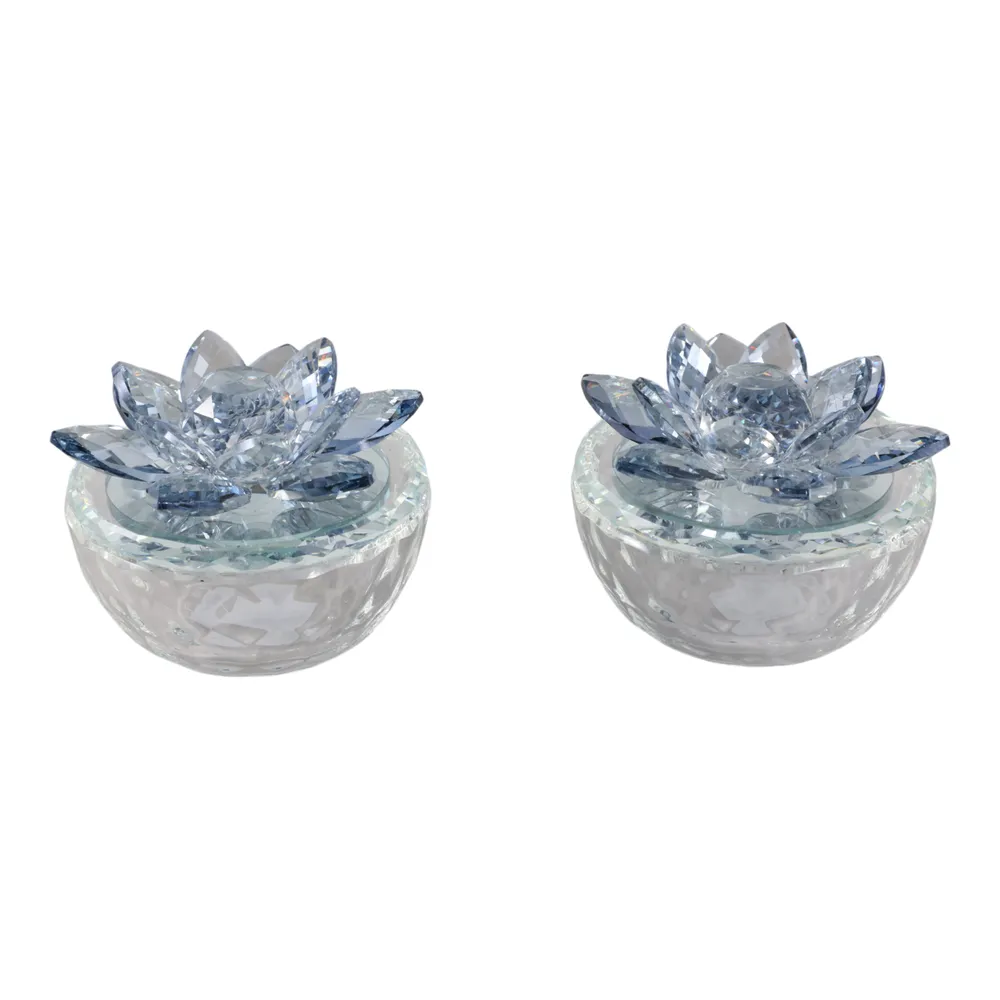 BAIRDCROSS SET OF 2 BLUE BOXES 4 (IN)