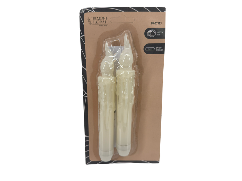 7" Battery Operated Flickering LED Plastic Candles, 2ct. 2