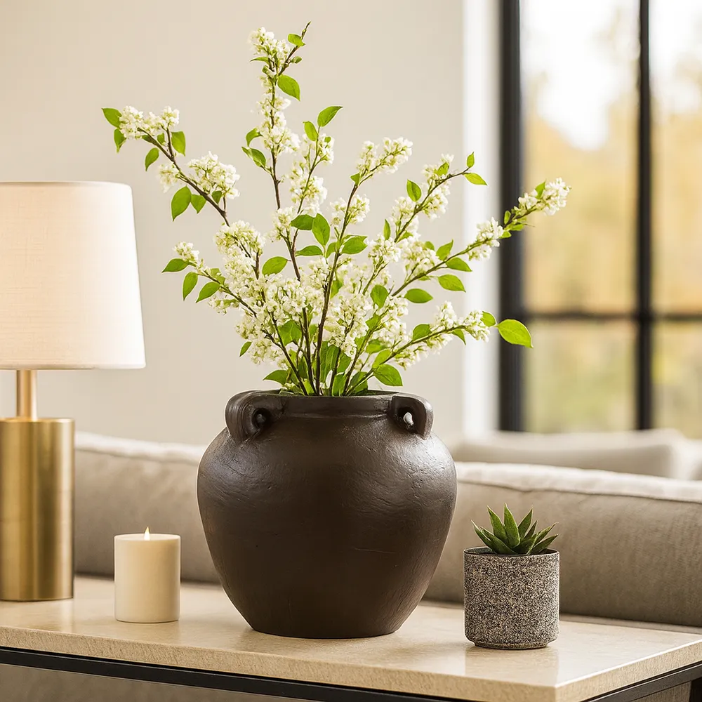 HARLEMRUN BROWN VASE 13 (IN)