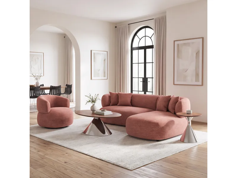 Venezia Chaise Sectional Brown 10
