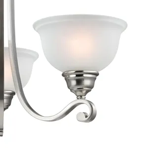 Hamilton 25'' Wide 3-Light Chandelier - Brushed Nickel with White Glass 4