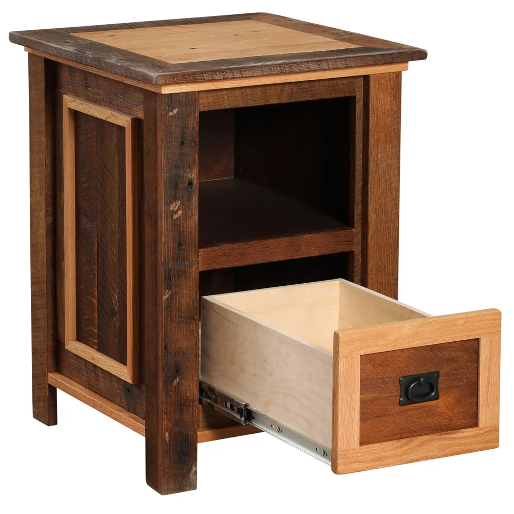 Colonial Barnwood Cubby Nightstand