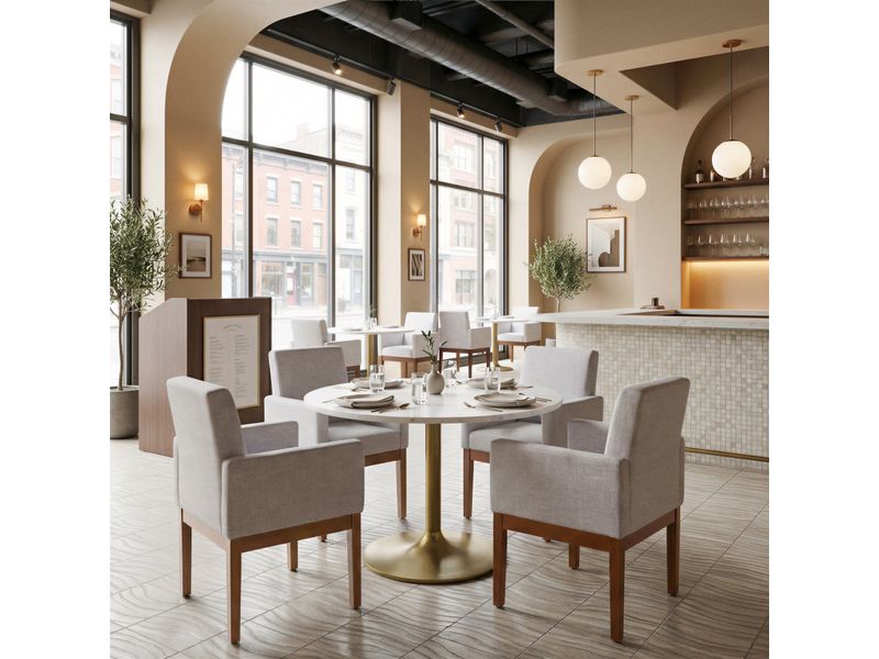 Ithaca Dining Table White & Gold 9