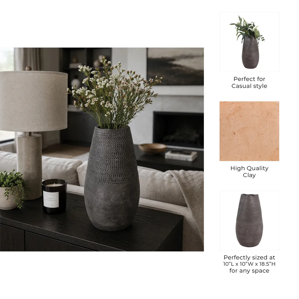 NORAHAVEN BROWN VASE 19 (IN)