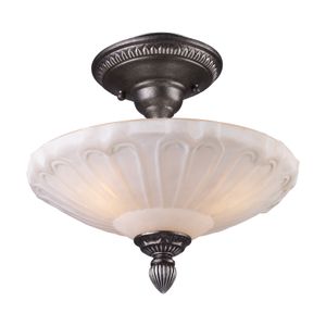Restoration 12'' Wide 3-Light Semi Flush Mount - Dark Silver 1