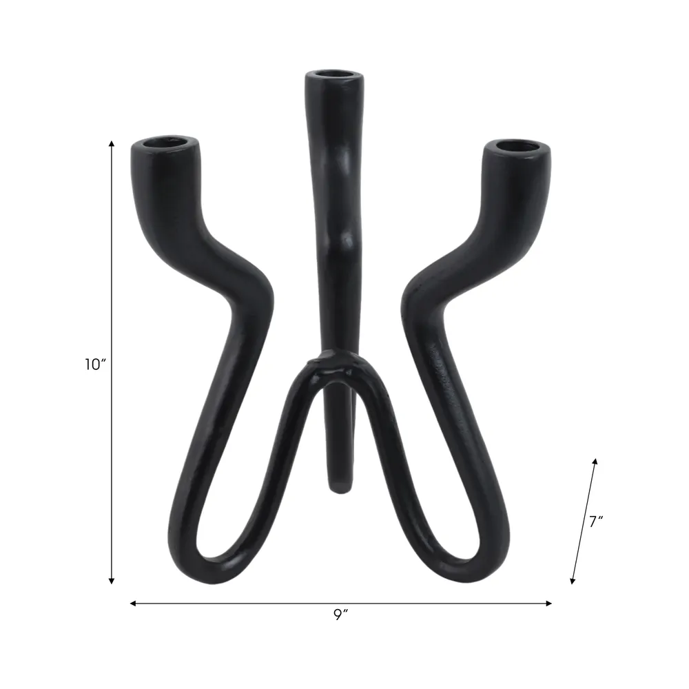 TODDBURN BLACK CANDLE HOLDER 10 (IN)