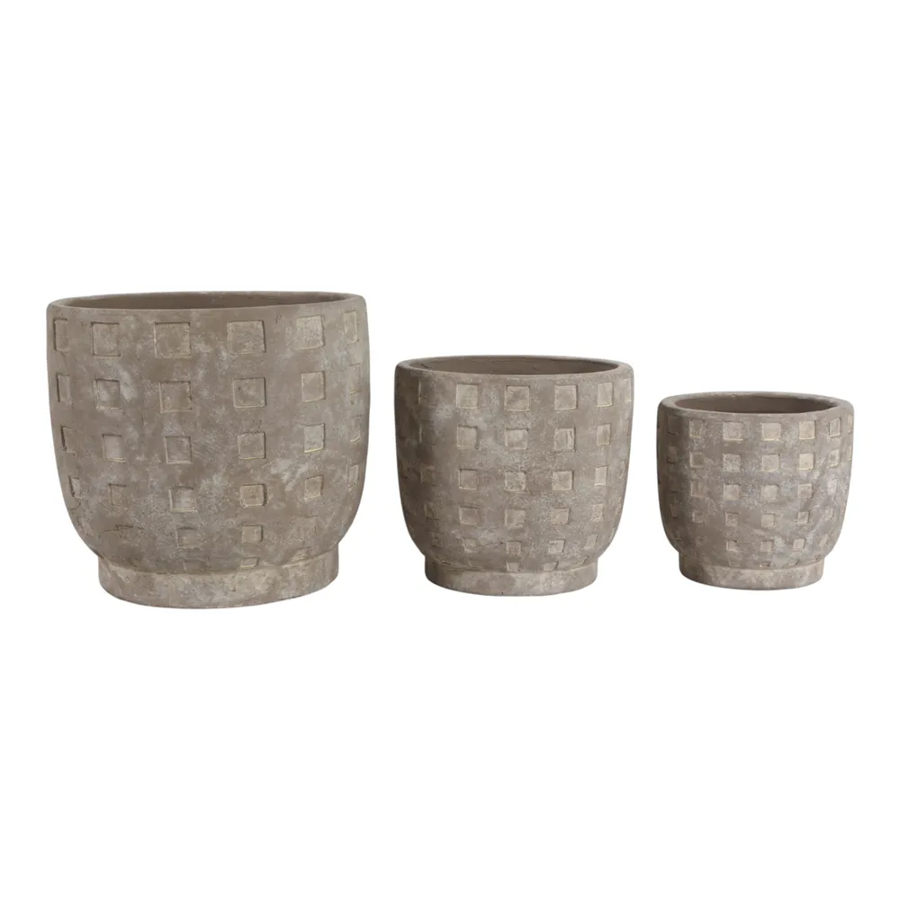 LEONABURN SET OF 3 GRAY PLANTER 9 (IN)