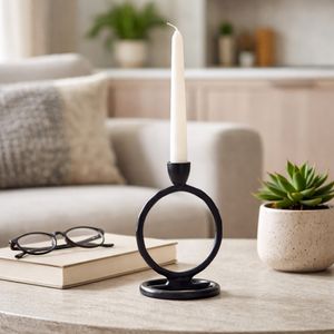 EDMONDMORE BLACK CANDLE HOLDER 8 (IN) 12