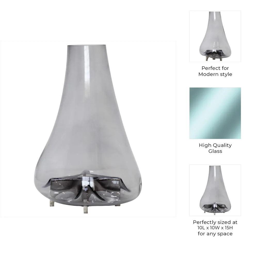 HAYFORDROSE SILVER GLASS VASE 15 (IN)