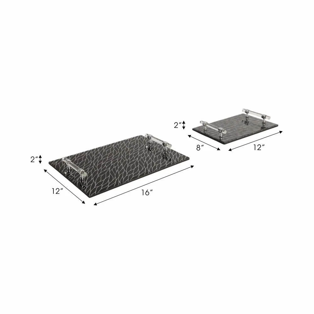 LARKLAND SET OF 2 BLACK TRAY 2 (IN)
