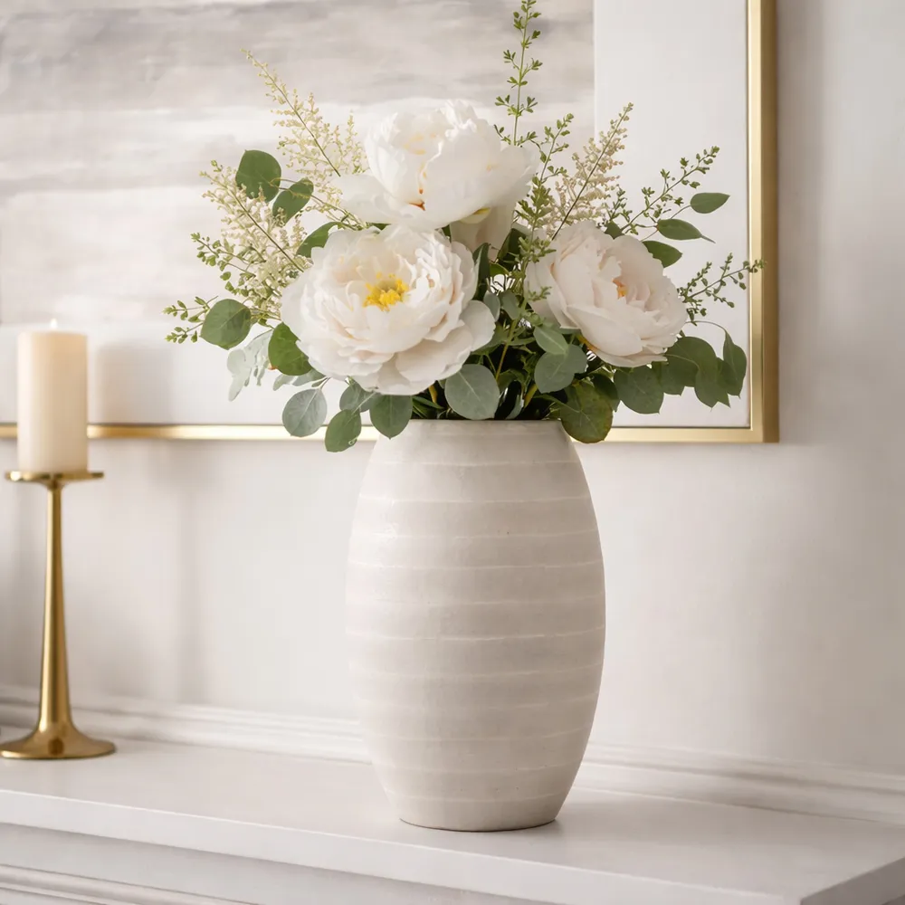 FINLEYTON GRAY GLASS VASE 13 (IN)