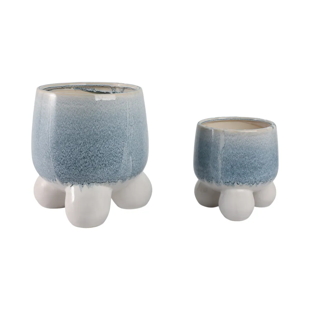 GALESHAW SET OF 2 BLUE PLANTER 11 (IN)