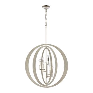 Retro Rings 26'' Wide 6-Light Chandelier - Polished Nickel 2