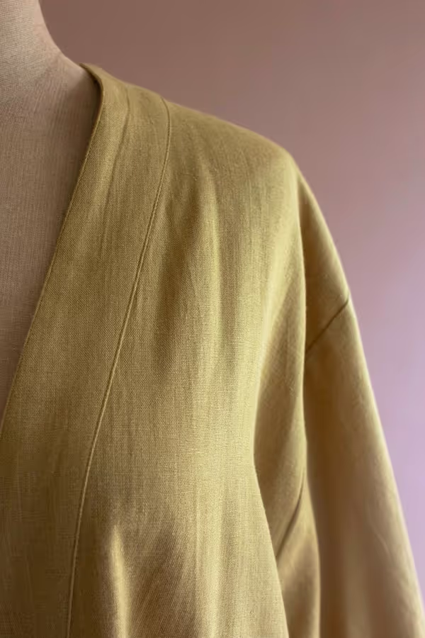 Short Kimono with Front Pockets - Pistachio
