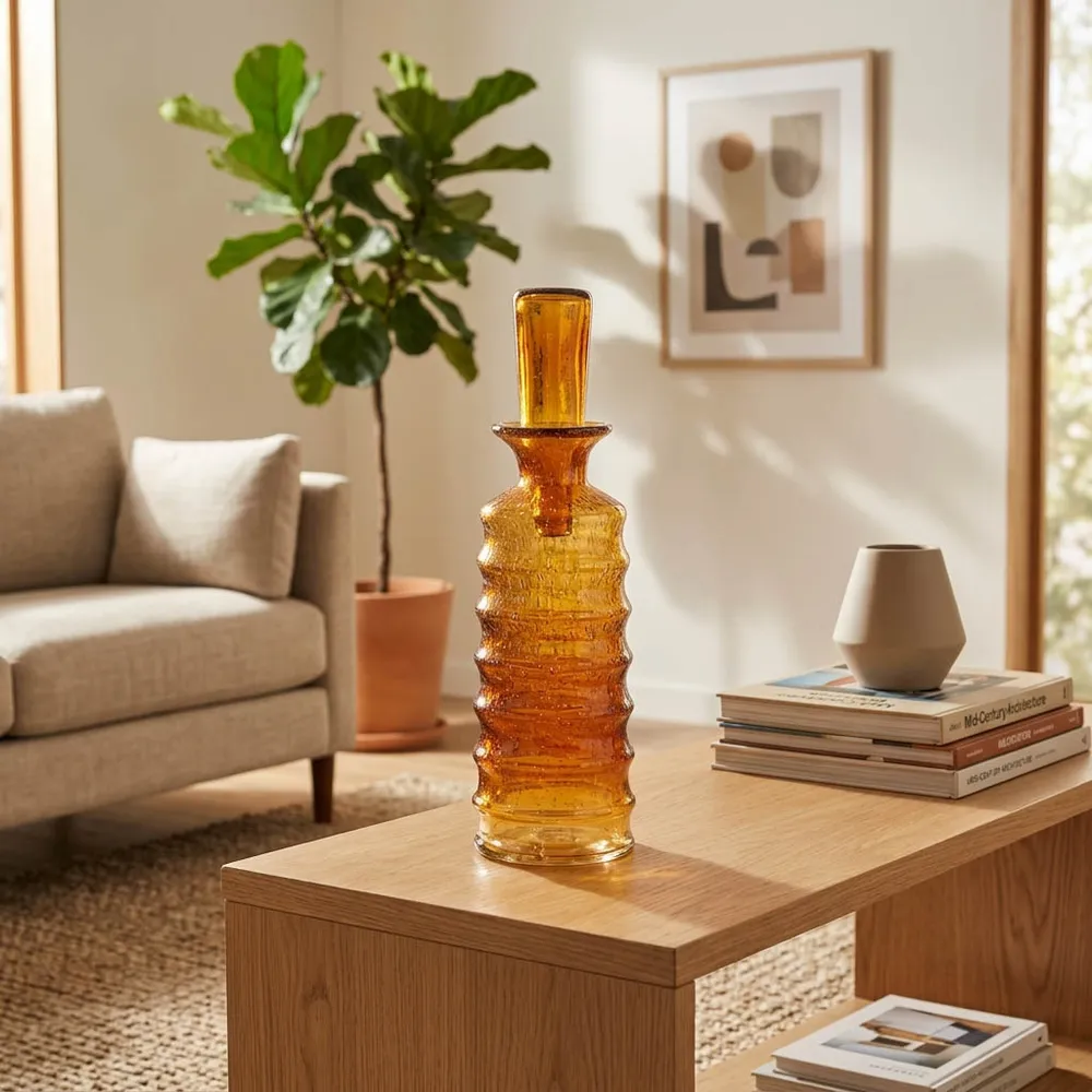 HAMDENWICK ORANGE GLASS VASE 15 (IN)