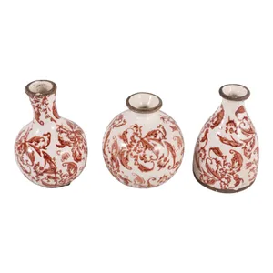 DAMIENLEY SET OF 3 BROWN VASES 6 (IN) 7