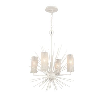 Sea Urchin 20″ Wide 4-Light Chandelier - White Coral