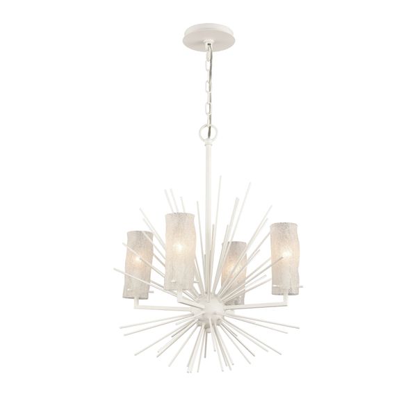 Sea Urchin 20'' Wide 4-Light Chandelier - White Coral