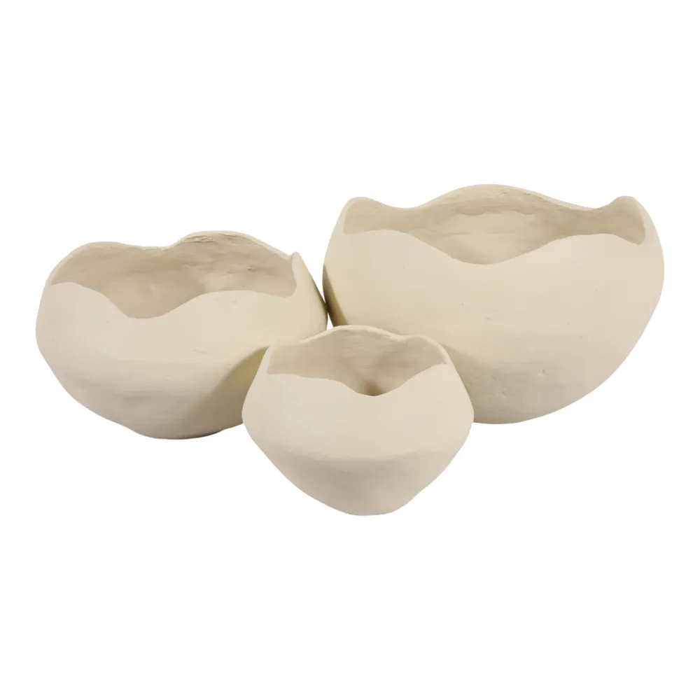 HOLLYSIDE SET OF 3 IVORY BOWLS 10 (IN)