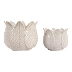 BRADYRIDGE SET OF 2 IVORY PLANTER 7 (IN) 5
