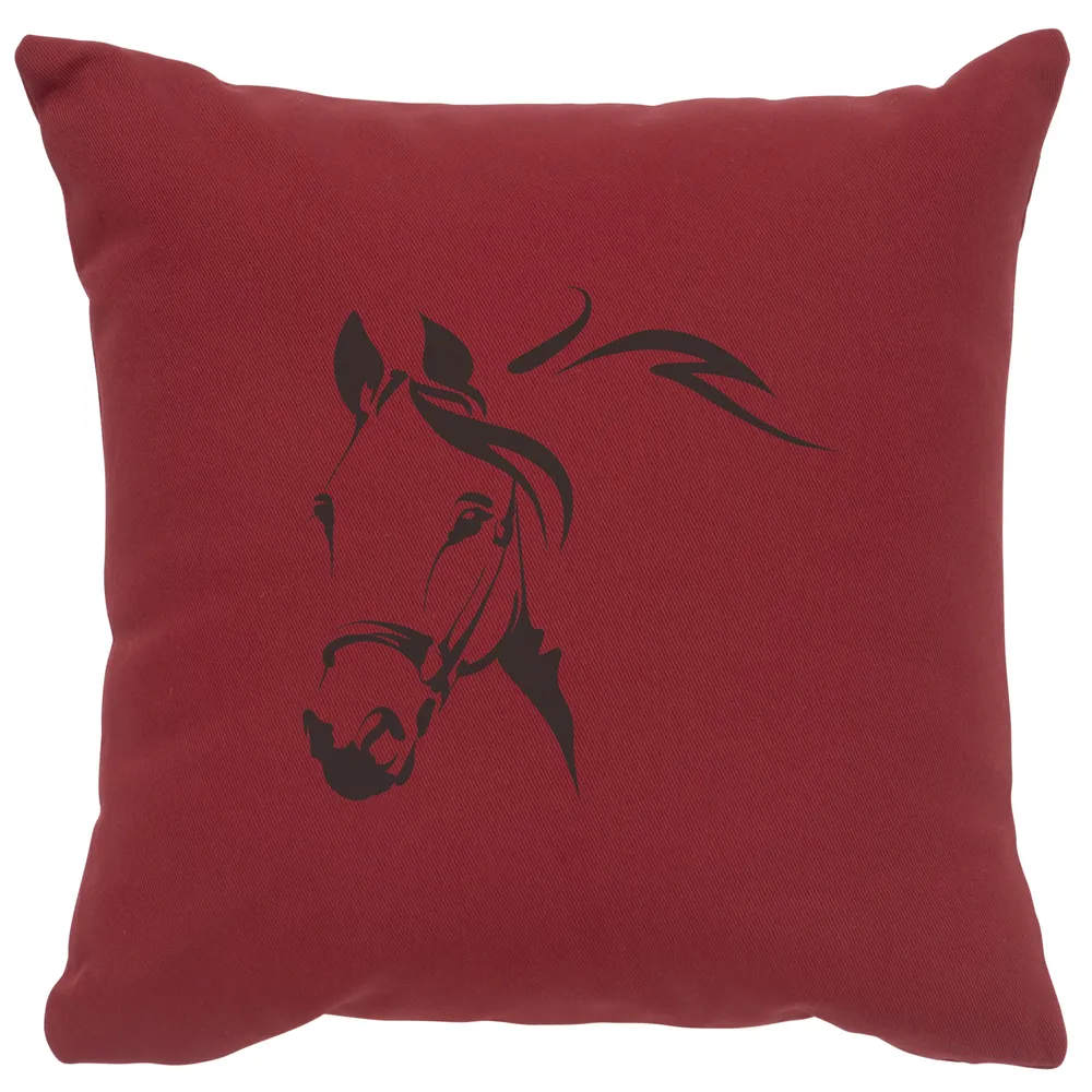 Image Pillow - Horse Profile - Cotton Brick
