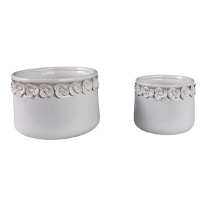 CROSBYGROVE SET OF 2 WHITE PLANTER 7 (IN) 4