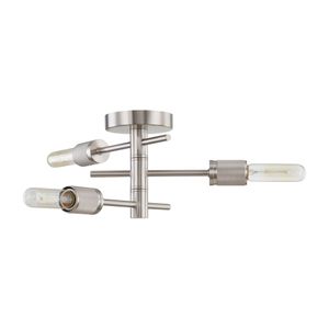 Module 15'' Wide 3-Light Semi Flush Mount - Satin Nickel 2