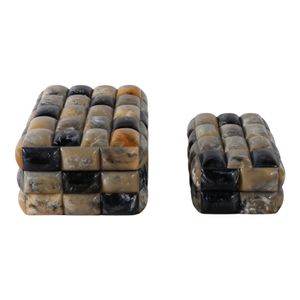 WYLERWAY SET OF 2 BLACK BOXES 6 (IN) 4