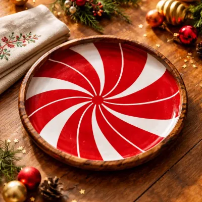 Candy Cane Mini Platter 6in