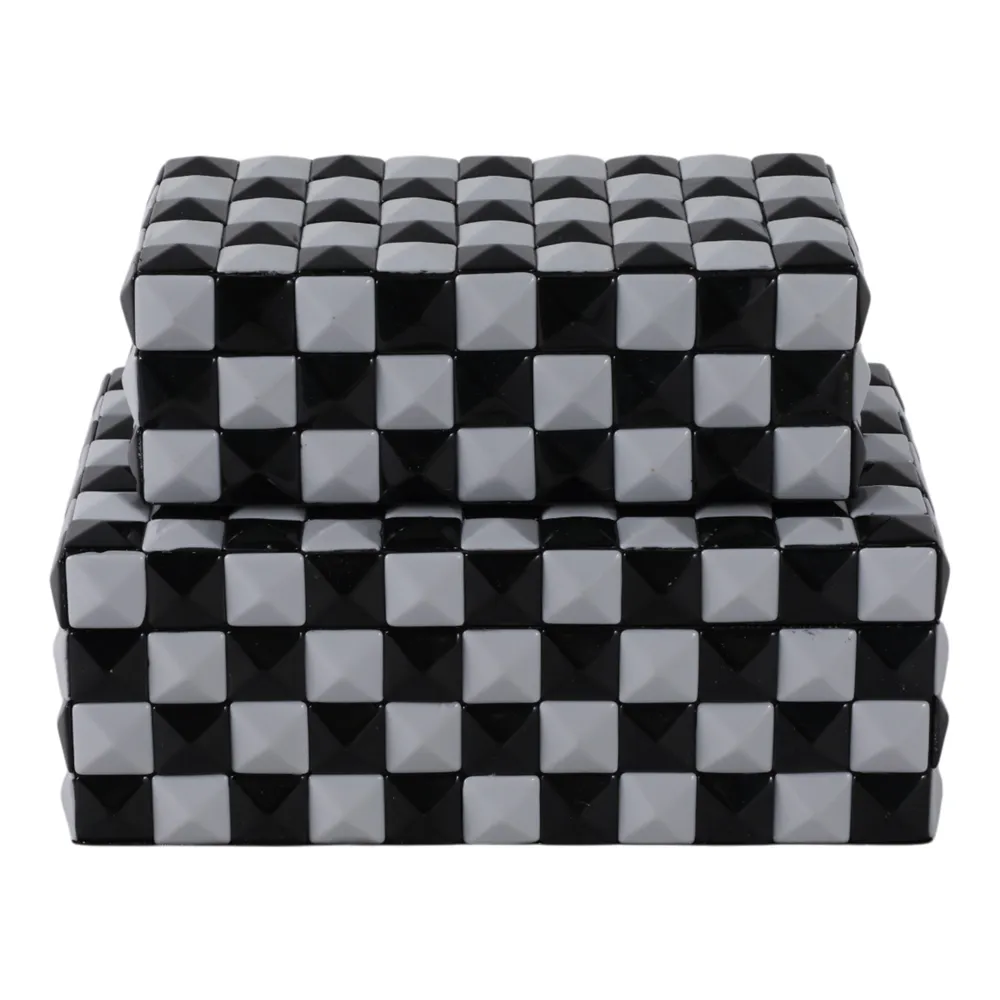 HARRISRIDGE SET OF 2 BLACK BOXES 5 (IN)