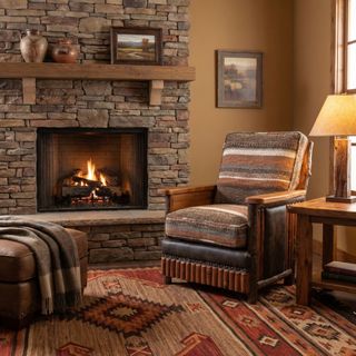 Hickory Log  Shenandoah Lounge Chair - Customer Fabric - Seat:  Fabric TBD;   Backrest:  Fabric TBD