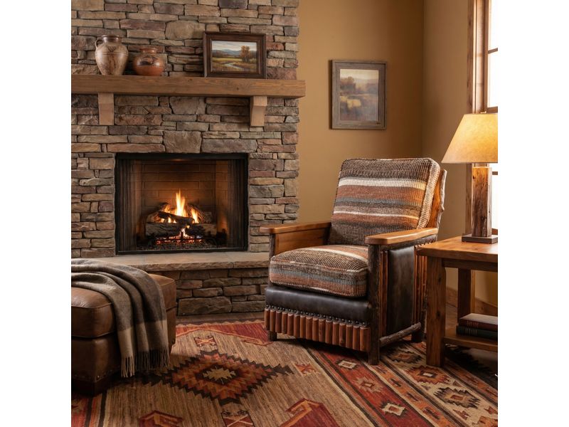 Hickory Log  Shenandoah Lounge Chair - Customer Fabric - Seat:  Fabric TBD;   Backrest:  Fabric TBD 1