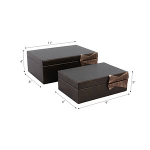 ANSELLEY SET OF 2 GRAY BOXES 4 (IN) 9