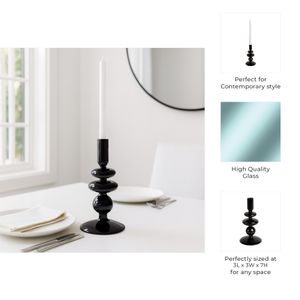 ELLENLAND BLACK CANDLE HOLDER 7 (IN) 9