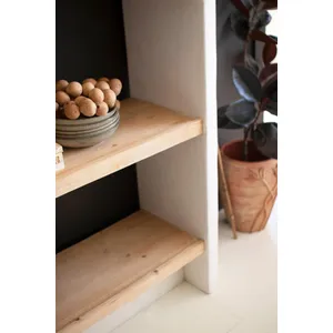 Textured Shelving Unit with Four Wooden Shelves 3