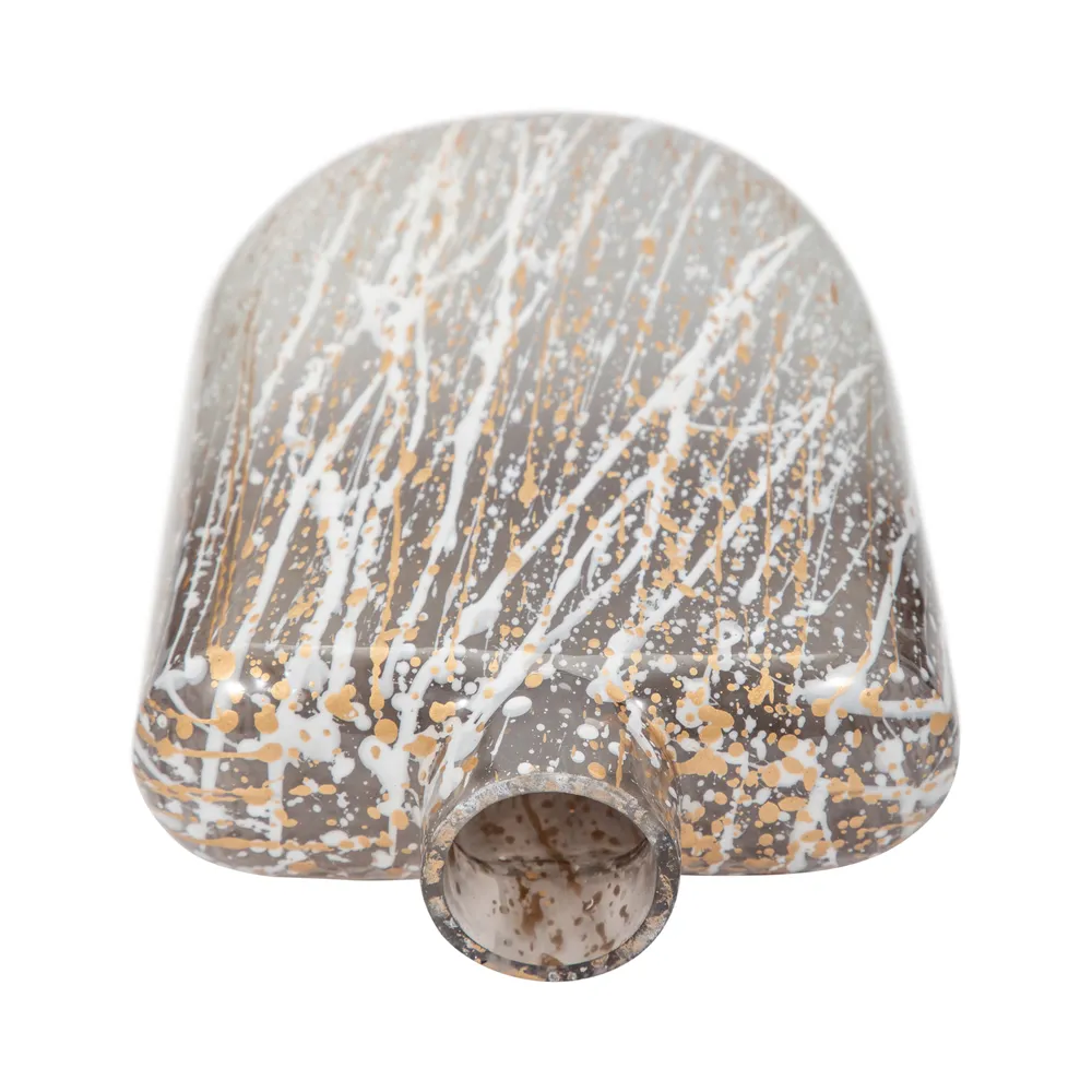 STONEWOOD IVORY GLASS VASE 10 (IN)
