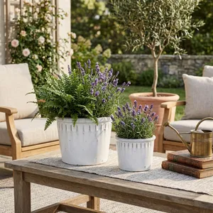 KENDALLWICK SET OF 2 WHITE PLANTER 8 (IN) 10