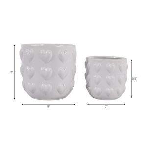 DRAPEROAK SET OF 2 WHITE PLANTER 7 (IN) 9