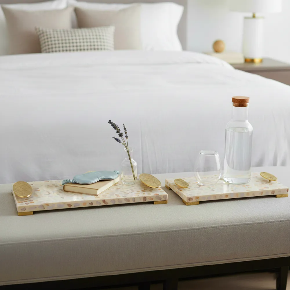 HARSTONGROVE SET OF 2 WHITE TRAY 3 (IN)