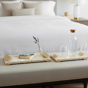 HARSTONGROVE SET OF 2 WHITE TRAY 3 (IN) 12
