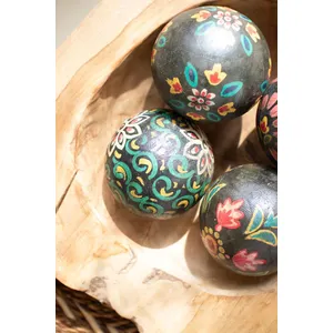 Set of 4 Hand Painted Wooden Spheres 2