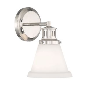 Alden 10.25'' High 1-Light Sconce- Polished Nickel Matte Opal 1