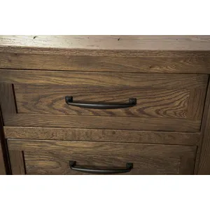 Heritage Oak XL Three Drawer Nightstand 9