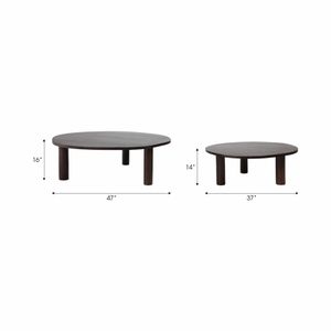 FORRESTBROOK SET OF 2 BROWN COFFEE TABLES 16 (IN) 9