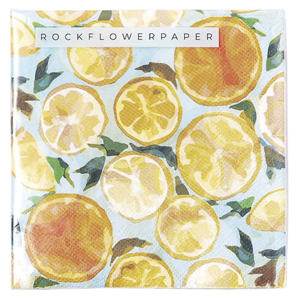 Lemon Slices Paper Cocktail Napkins (Pack of 25)
